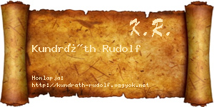 Kundráth Rudolf névjegykártya