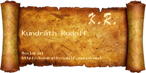 Kundráth Rudolf névjegykártya